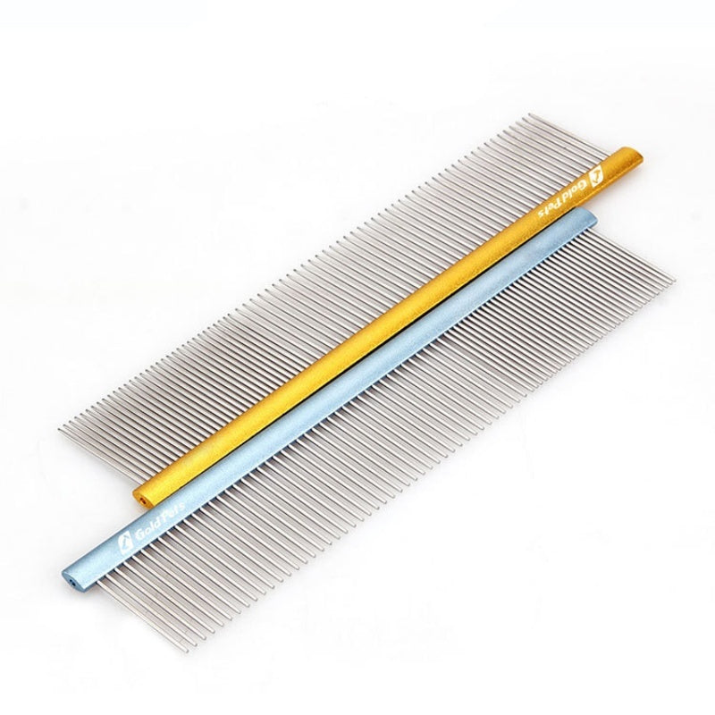 JMT-061258 Colorful Stainless Steel 1mm Dog Grooming Comb for Shedding and Detangling Pet Hair