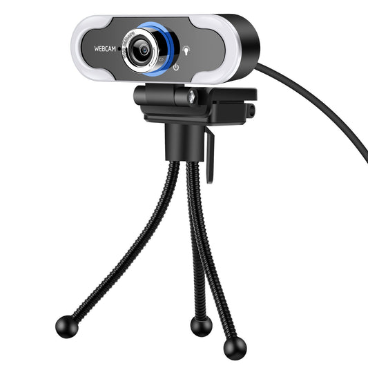 JMT-061706 1080P USB Camera with LED Supplement Light and Omnidirectional Microphone for Online Classes and Live Streaming