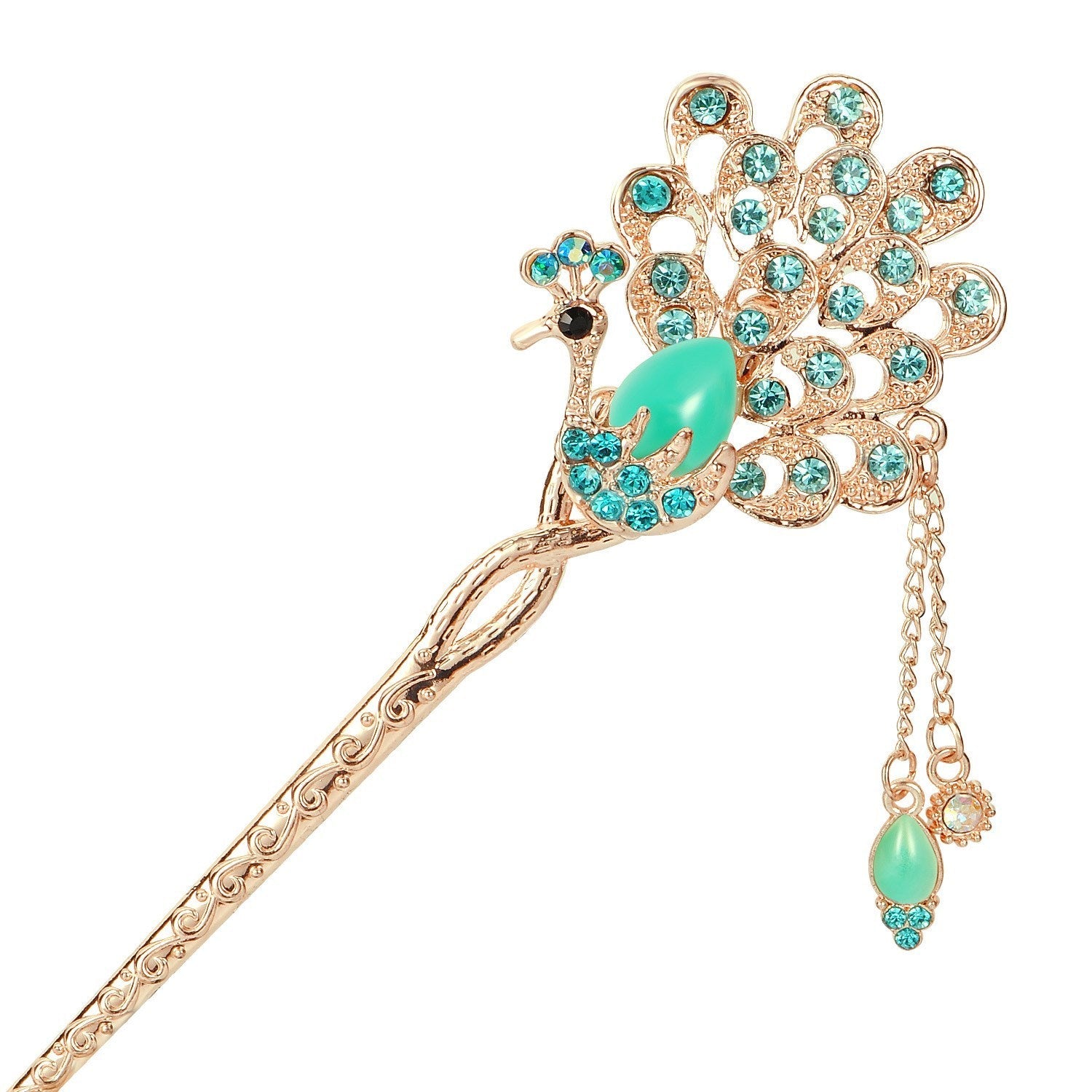 JMT-061706 Korean Bride's Fringe Hair Iron with Decorative Hairpins in Various Floral Designs