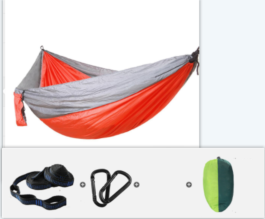 JMT-062218 Portable Double Backpacking Hammock - Nylon Parachute for Outdoor Adventures