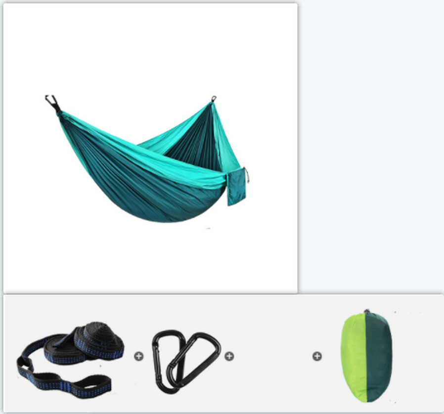 JMT-062218 Portable Double Backpacking Hammock - Nylon Parachute for Outdoor Adventures