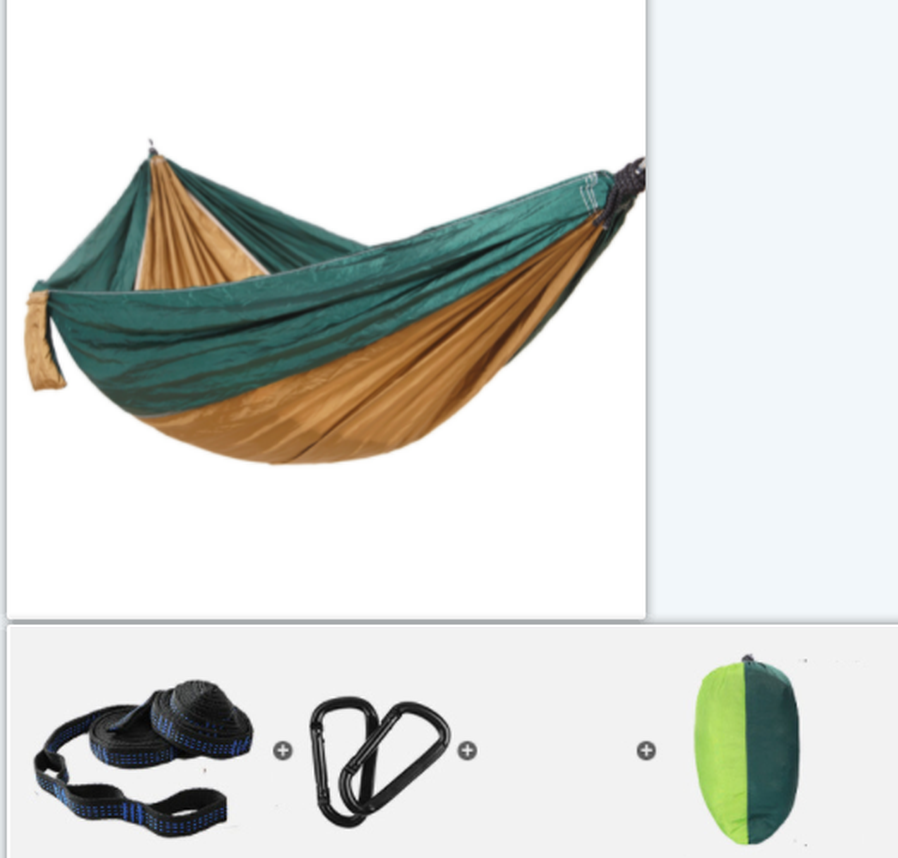 JMT-062218 Portable Double Backpacking Hammock - Nylon Parachute for Outdoor Adventures