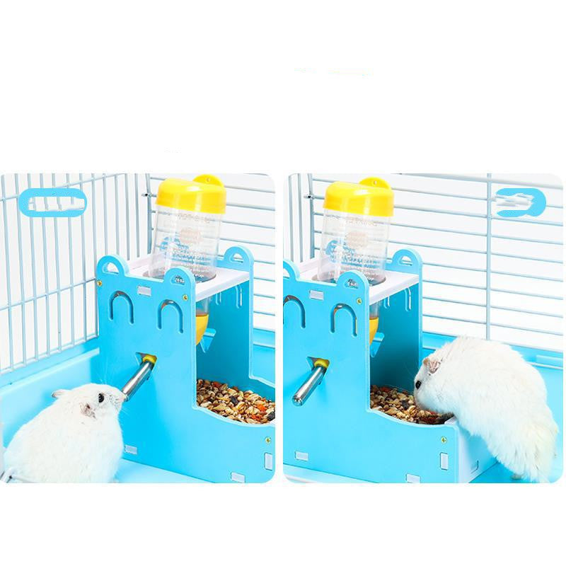 JMT-062346 Automatic Hamster Water Bottle and Food Basin - Eco-Friendly Plastic with Molar Features, 80ml Capacity, Easy to Install and Use
