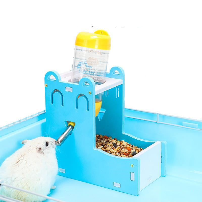 JMT-062346 Automatic Hamster Water Bottle and Food Basin - Eco-Friendly Plastic with Molar Features, 80ml Capacity, Easy to Install and Use