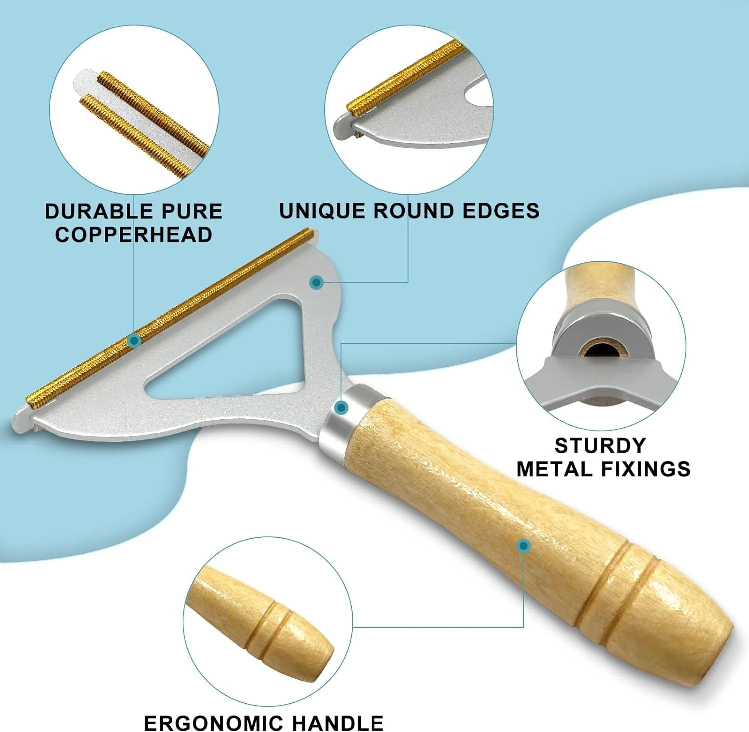 JMT-062410 3-Piece Pet Hair Remover Set - Metal Lint Remover, Double-Sided Silicone Brush, Round Carpet Scraper for Effective Hair Cleaning