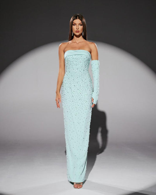 JMT-062410 Elegant Green Maxi Dress for Women - Style SH0141