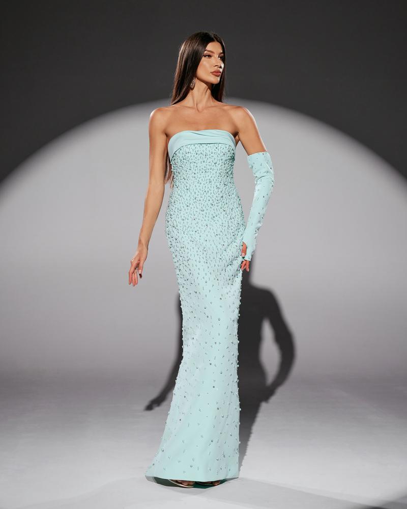 JMT-062410 Elegant Green Maxi Dress for Women - Style SH0141