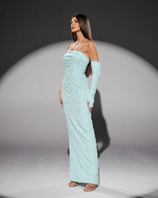 JMT-062410 Elegant Green Maxi Dress for Women - Style SH0141
