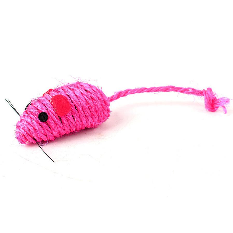 JMT-062474 Durable Sisal Mouse Toy for Cats – Random Color, 7cm Length, 3cm Diameter
