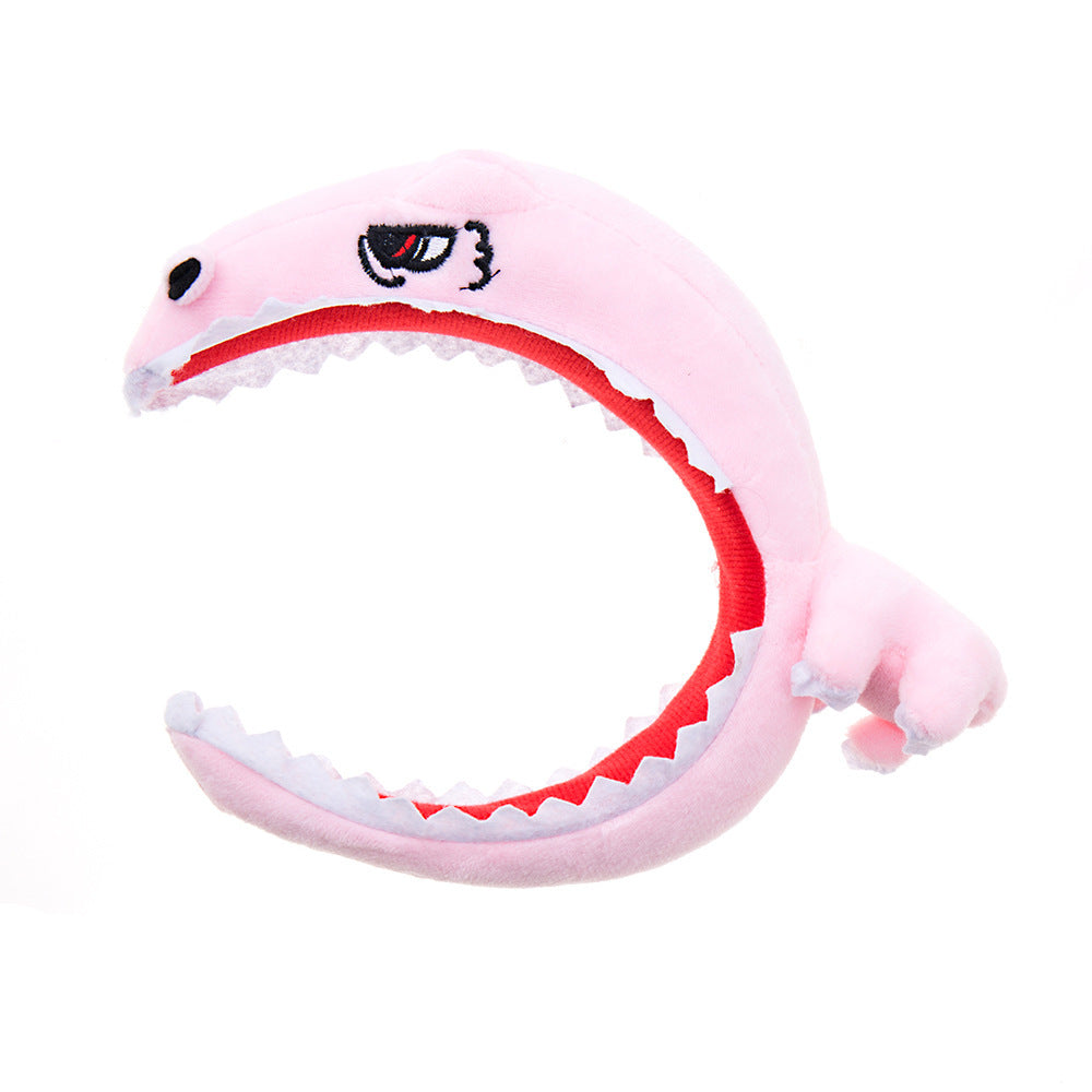 JMT-062858 Dinosaur Shark Plush Headband with Soft Sponge Filling
