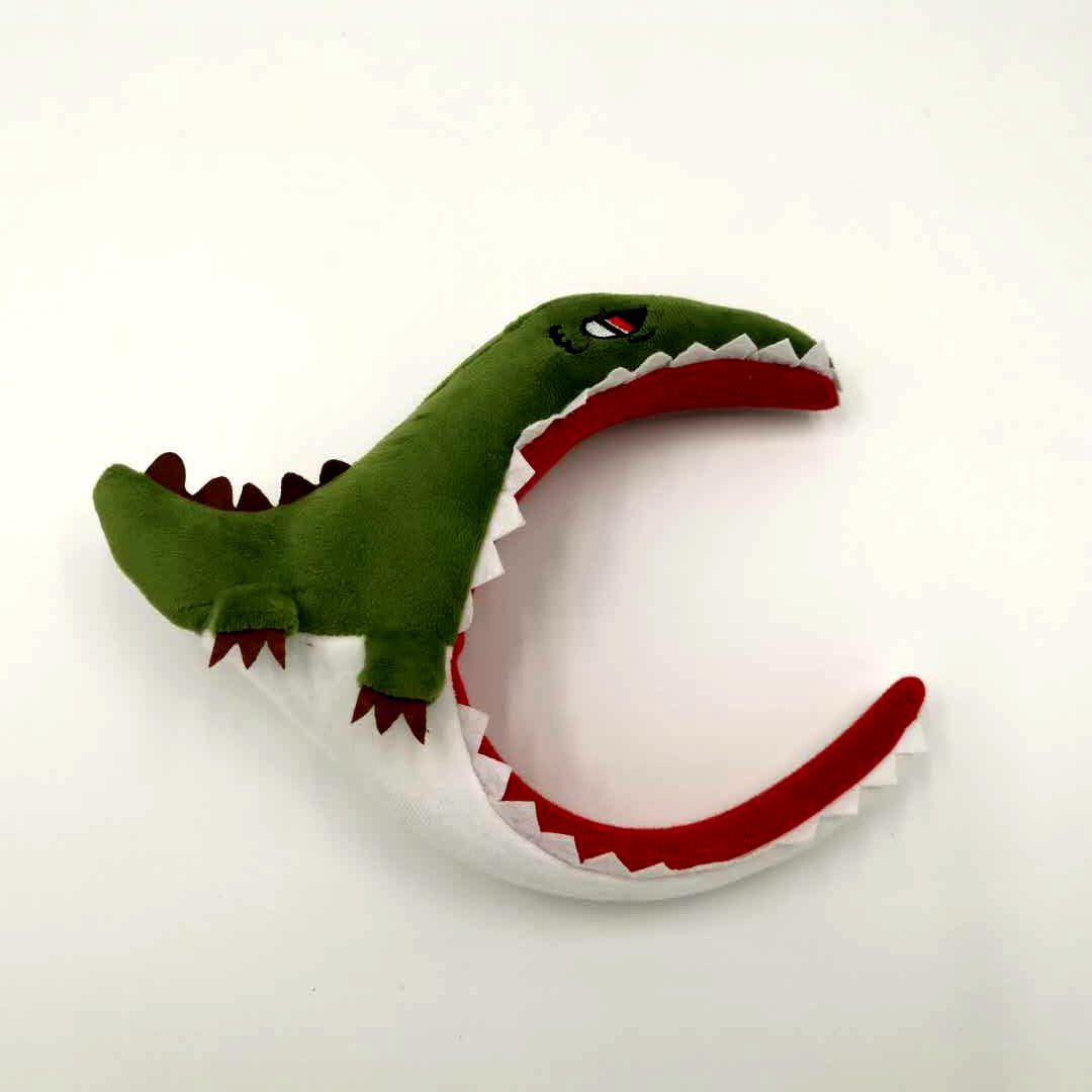 JMT-062858 Dinosaur Shark Plush Headband with Soft Sponge Filling