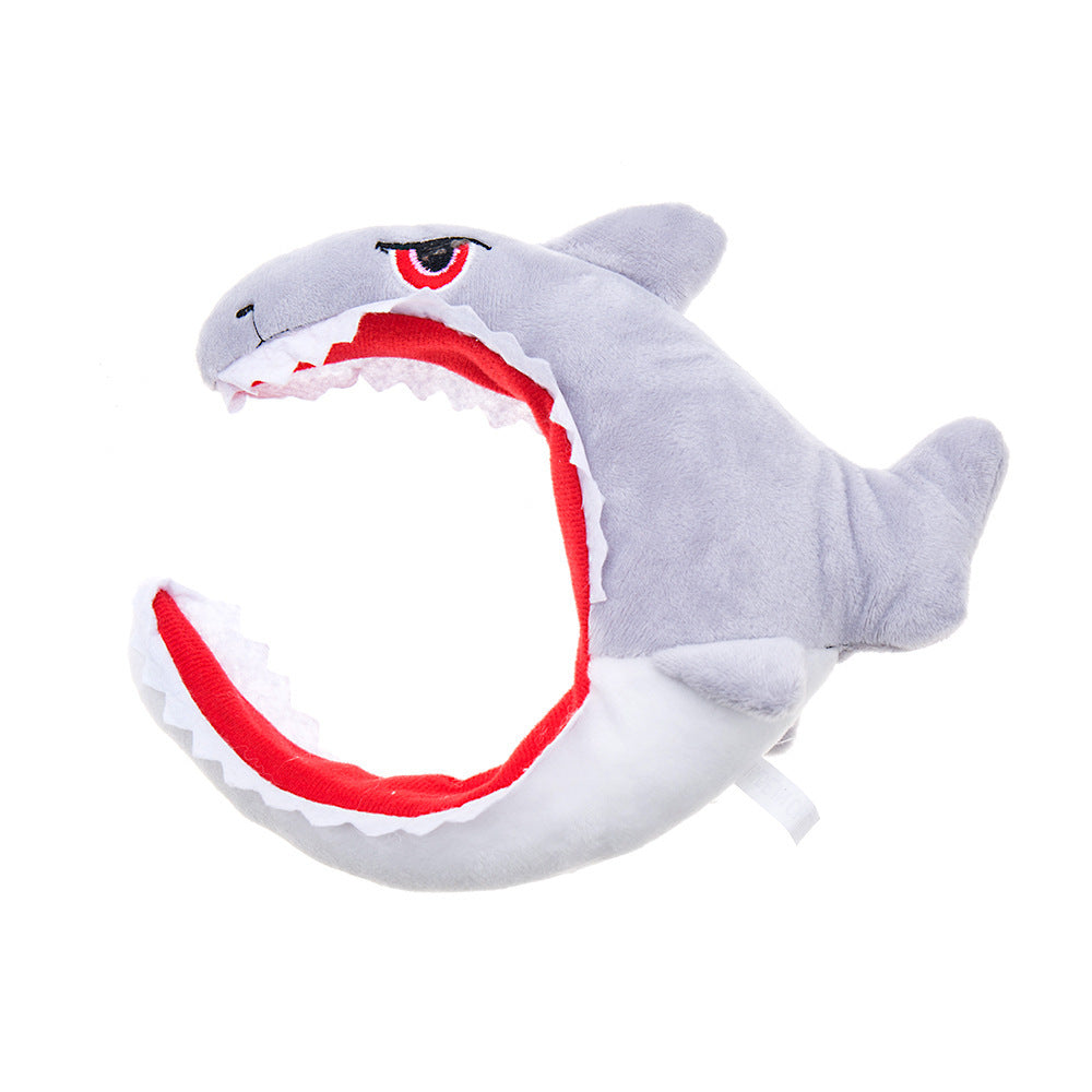 JMT-062858 Dinosaur Shark Plush Headband with Soft Sponge Filling