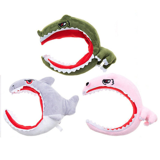 JMT-062858 Dinosaur Shark Plush Headband with Soft Sponge Filling