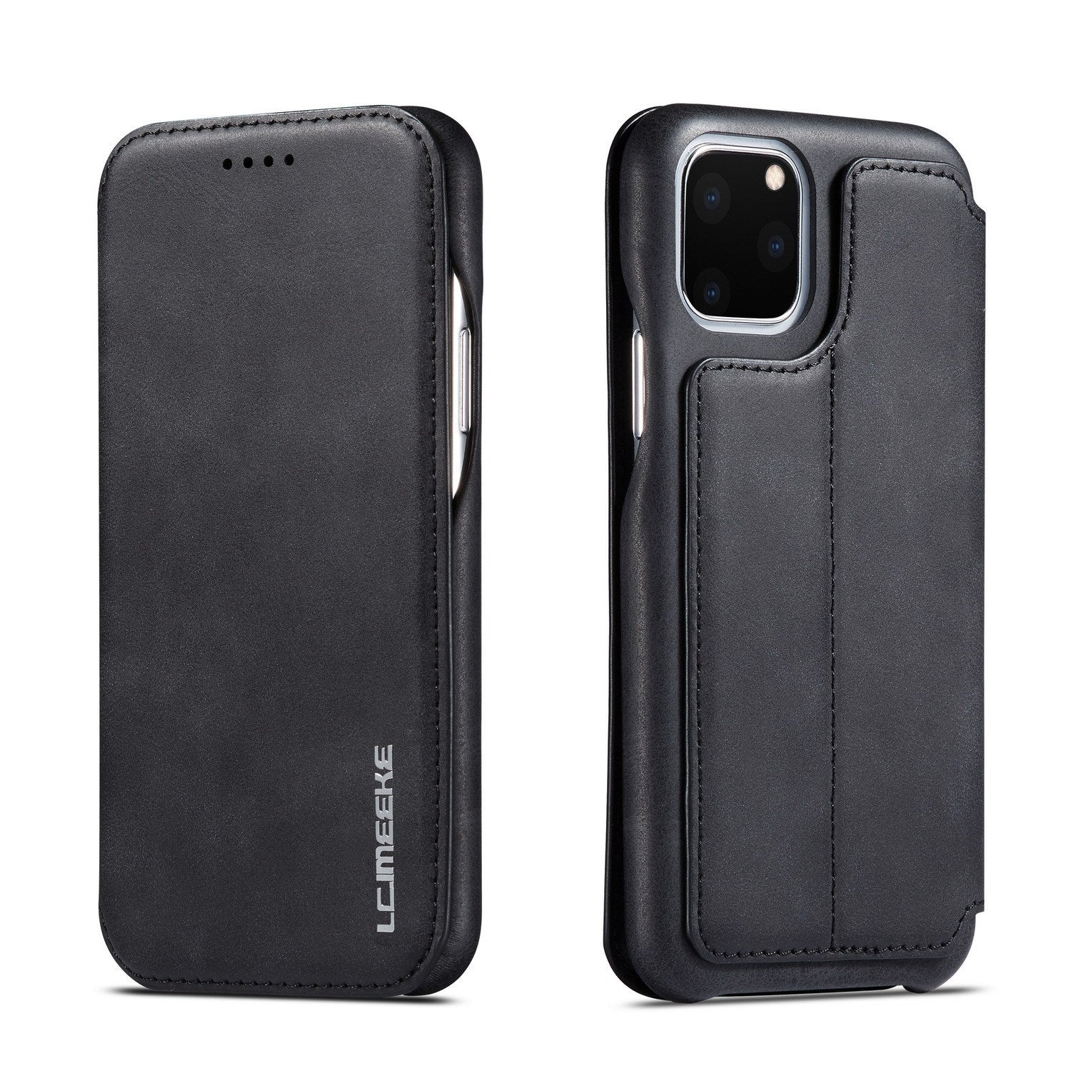 JMT-062858 Ultra-Thin Flip Holster Case for iPhone SE 2020, 11 Pro Max, 11, XS Max, 12 Mini, and More - Durable PU+PC Material