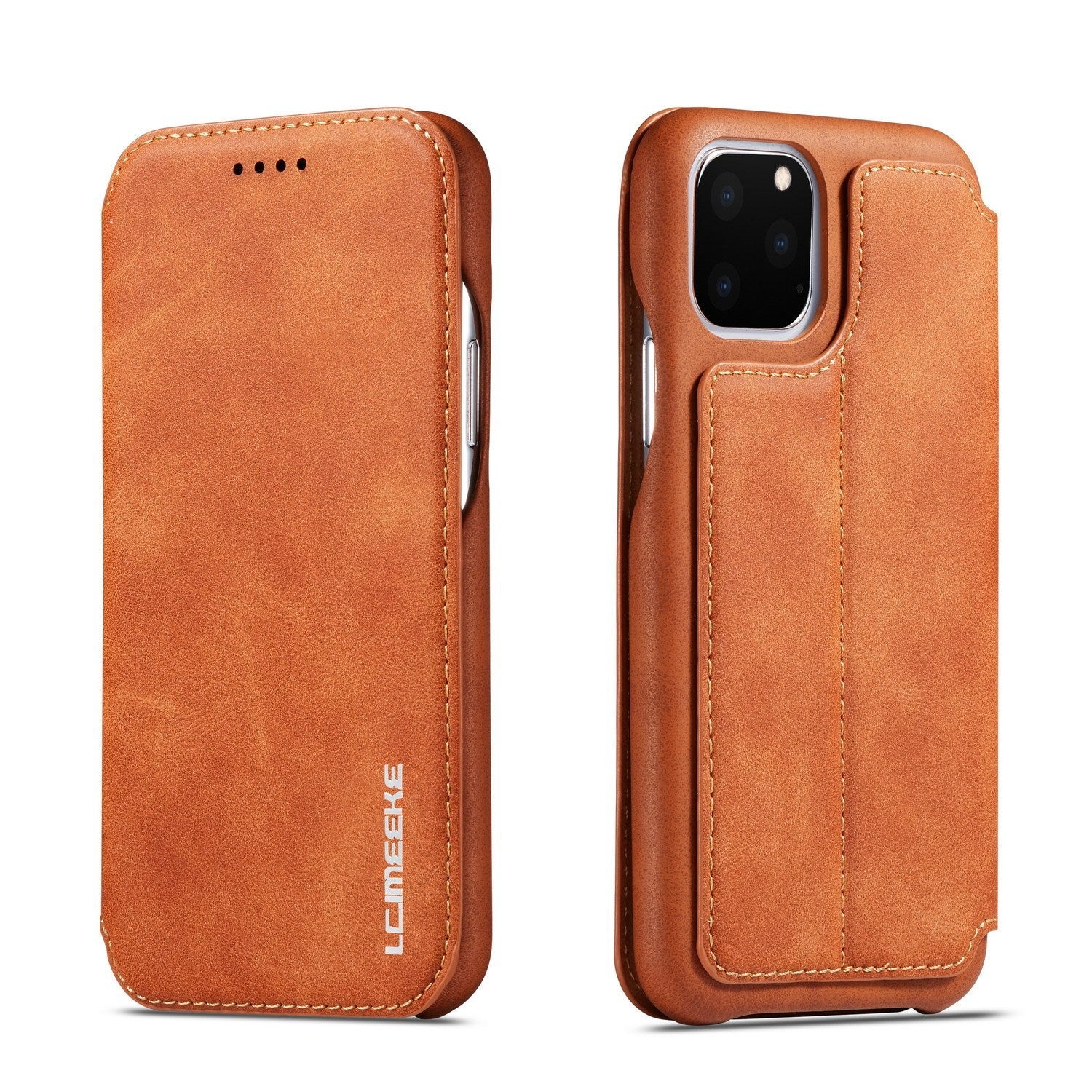 JMT-062858 Ultra-Thin Flip Holster Case for iPhone SE 2020, 11 Pro Max, 11, XS Max, 12 Mini, and More - Durable PU+PC Material