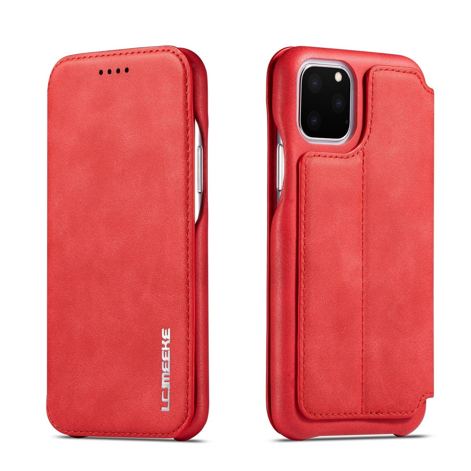 JMT-062858 Ultra-Thin Flip Holster Case for iPhone SE 2020, 11 Pro Max, 11, XS Max, 12 Mini, and More - Durable PU+PC Material