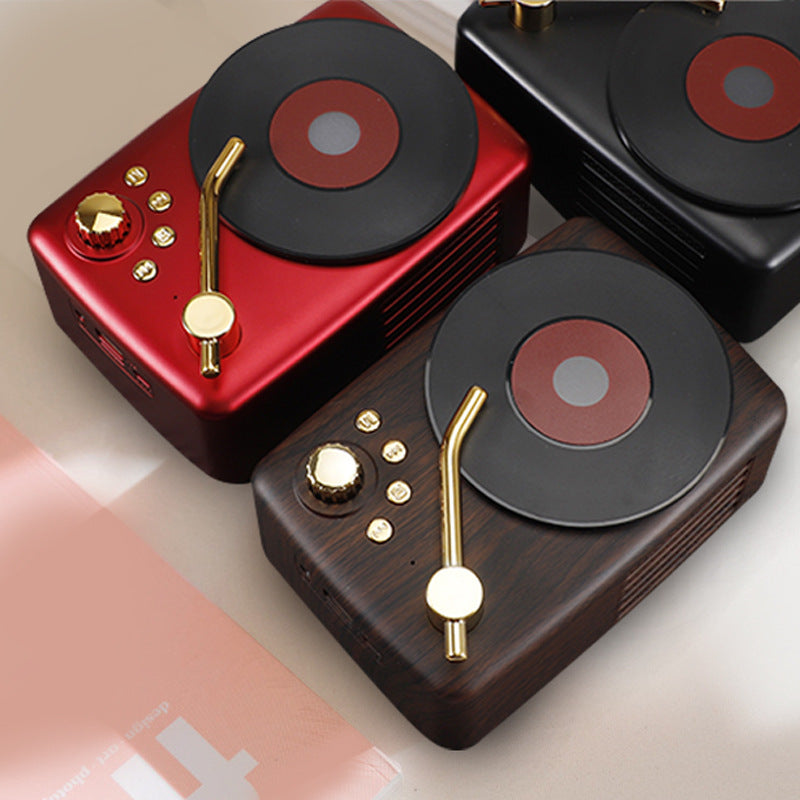 JMT-063498 Bluetooth T12 Record Player with 40mm Speakers, 5W Output, Rechargeable Battery, 10m Range