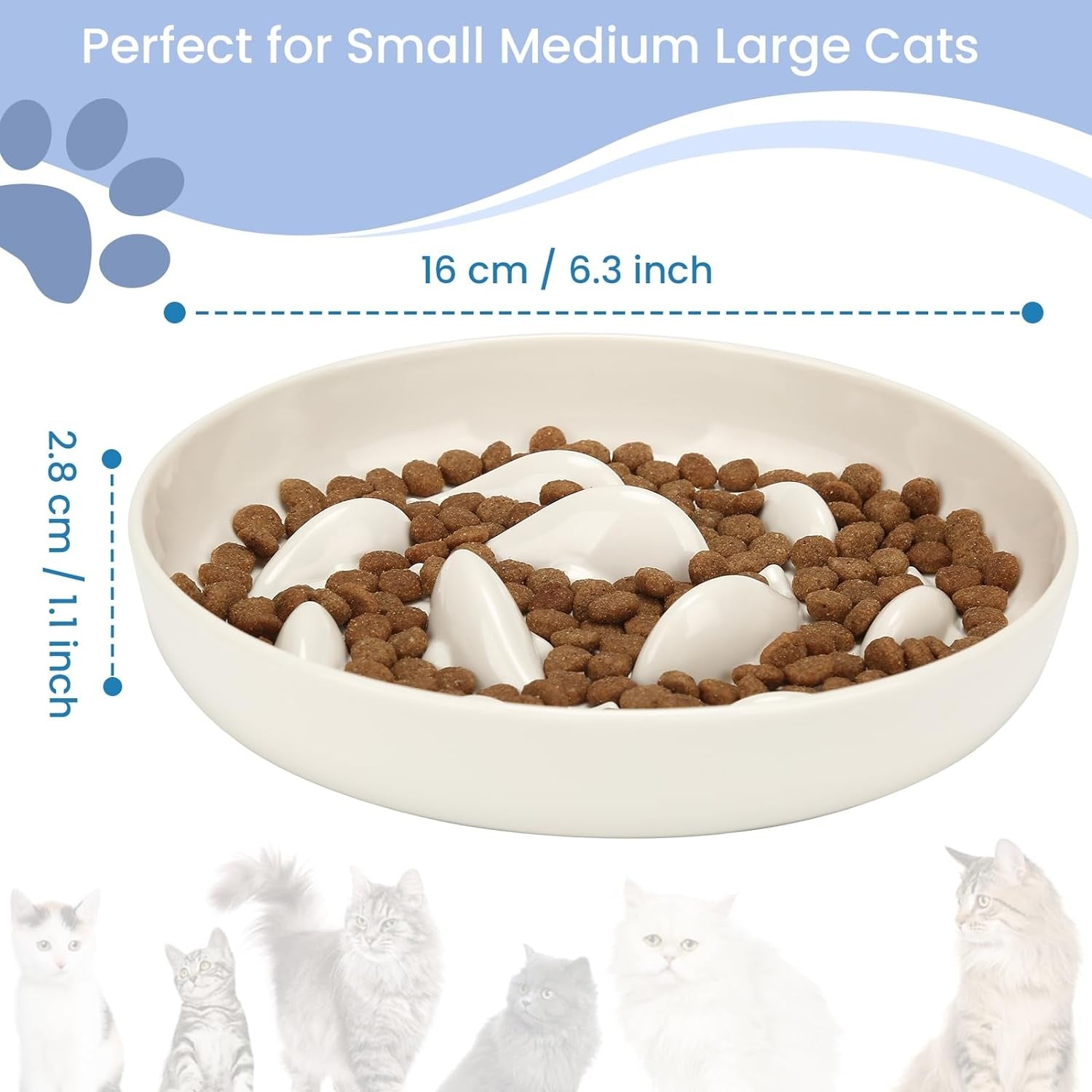 JMT-063498 Whale-Shaped Cat Slow Feeding Bowl with Non-Slip Base for Healthy Eating and Spill Prevention