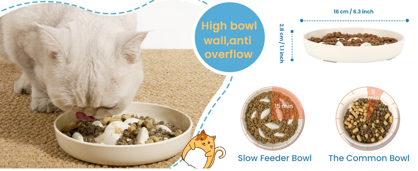 JMT-063498 Whale-Shaped Cat Slow Feeding Bowl with Non-Slip Base for Healthy Eating and Spill Prevention