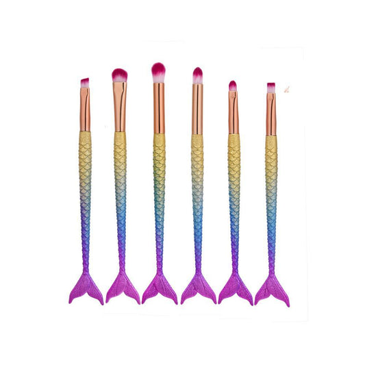 JMT-063754 Mermaid Multicolor Makeup Brush Set for Powder and Eye Shadow Application