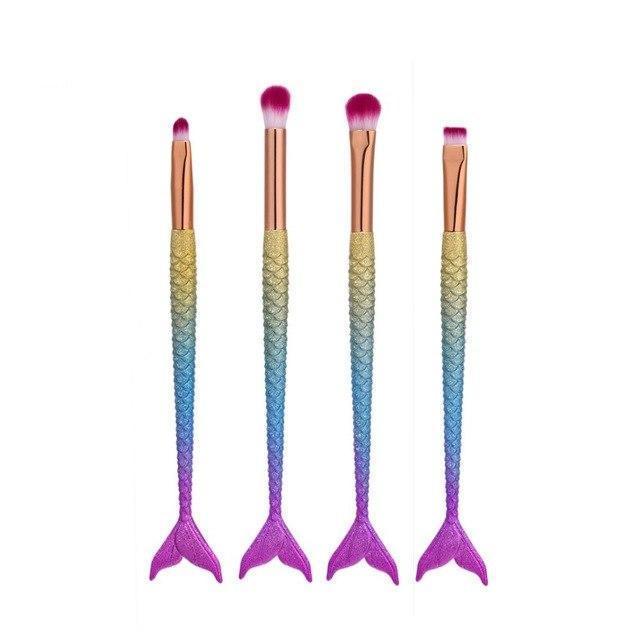 JMT-063754 Mermaid Multicolor Makeup Brush Set for Powder and Eye Shadow Application