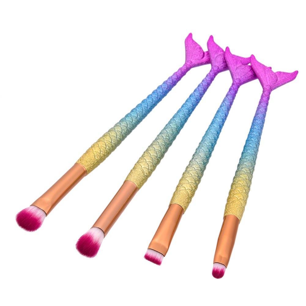 JMT-063754 Mermaid Multicolor Makeup Brush Set for Powder and Eye Shadow Application
