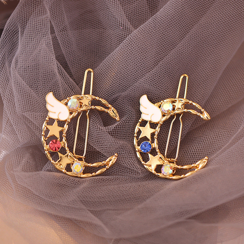 JMT-064010 Moon and Star Colored Diamond Hairpin Collection