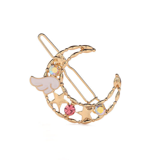 JMT-064010 Moon and Star Colored Diamond Hairpin Collection