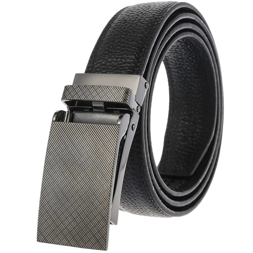 JMT-064074 Men's Leather Belt with Automatic Buckle - Model LY33-2170-5