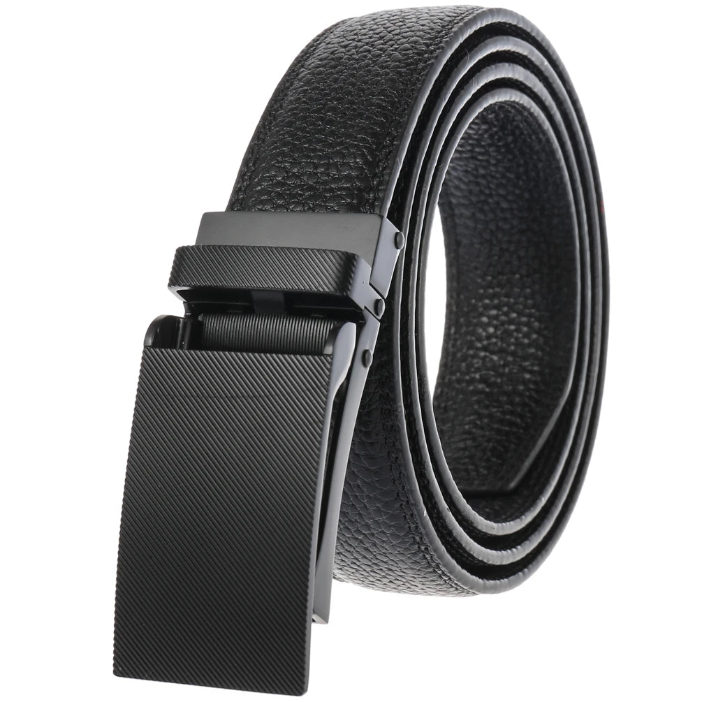 JMT-064074 Men's Leather Belt with Automatic Buckle - Model LY33-2170-5