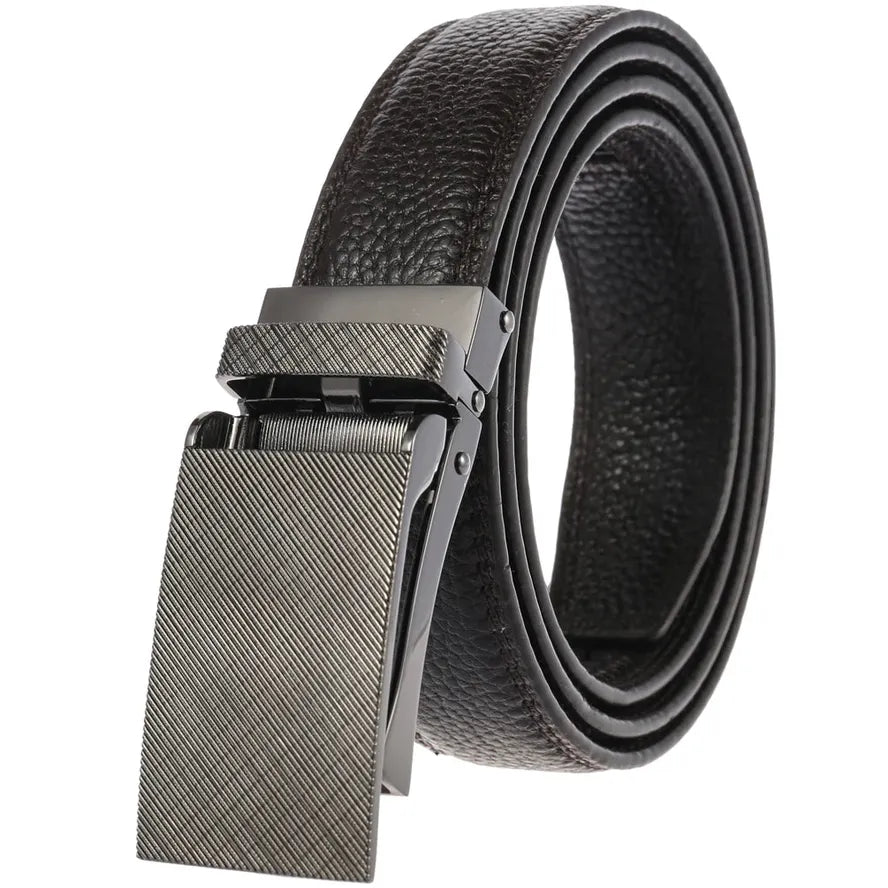JMT-064074 Men's Leather Belt with Automatic Buckle - Model LY33-2170-5