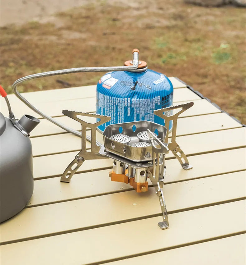 JMT-064522 Portable Folding Gas Stove with 3 Burners for Outdoor Camping and Picnic Use