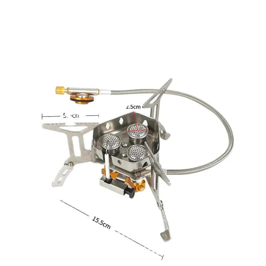 JMT-064522 Portable Folding Gas Stove with 3 Burners for Outdoor Camping and Picnic Use