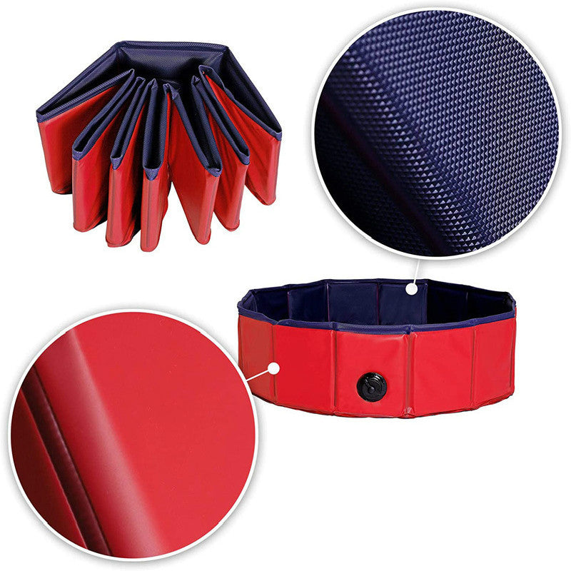 JMT-064714 Foldable Portable Pet Bath Pool for Dogs and Cats - Easy Storage and Quick Setup, Slip-Resistant PVC Material
