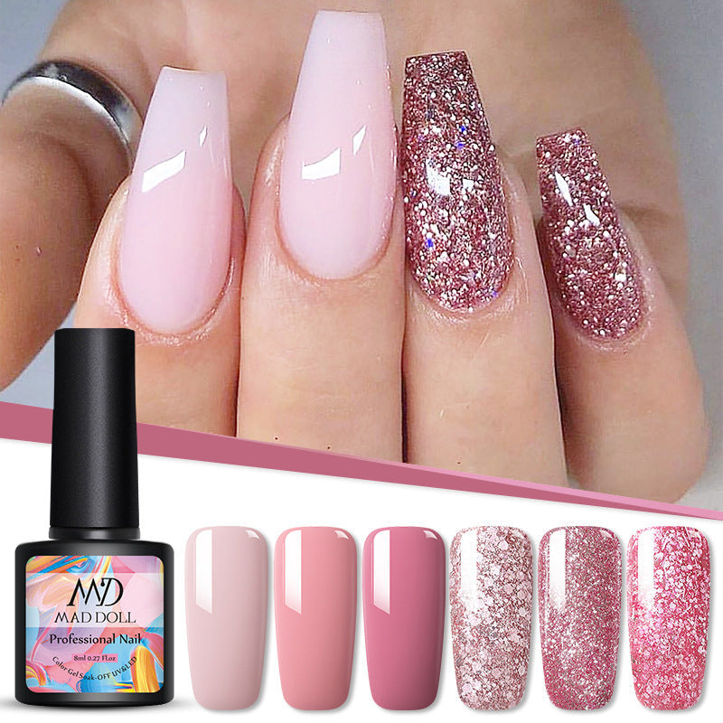 JMT-064778 Rose Gold Series Soak Off Nail Gel Polish - 8ml, 11 Colors, Compatible with UV/LED Lamps