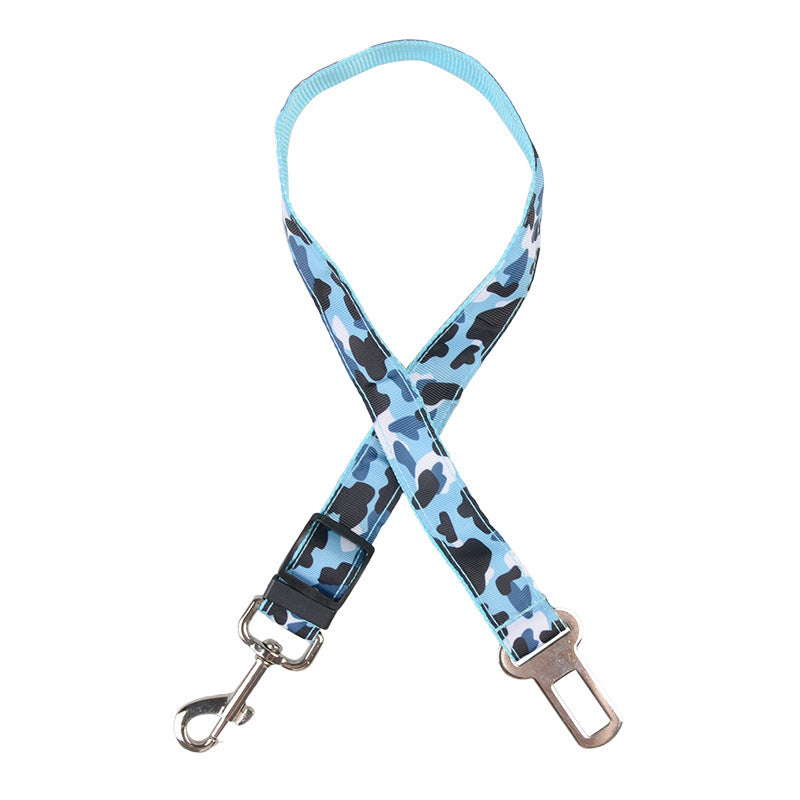JMT-064970 Blue Camouflage Pet Retractable Safety Rope - 2.5m Polyester Fiber Traction Lead