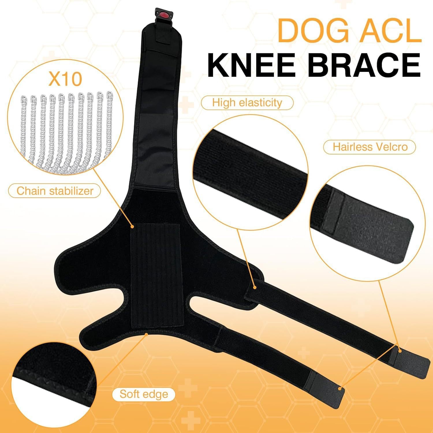 JMT-065098 Dog Knee Brace with Auxiliary Belt for Joint Protection and Mobility Support