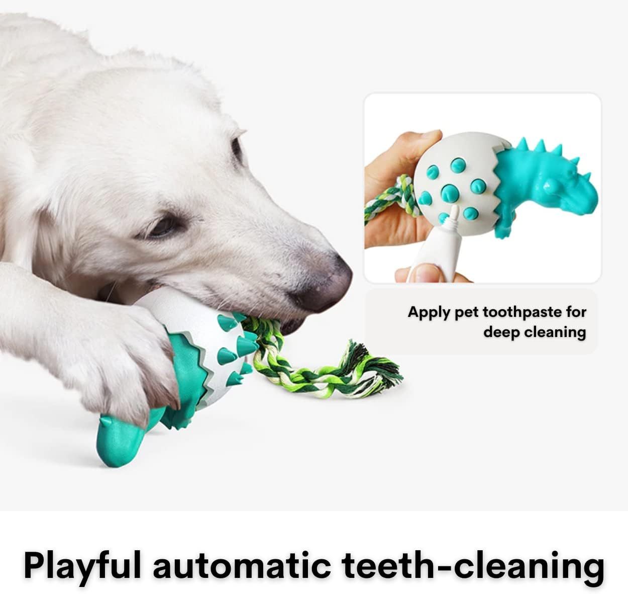 JMT-065610 Durable Rubber Dog Chew Toy with Rope for Aggressive Chewers - Interactive Fetch Tool