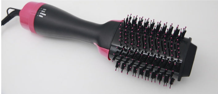 JMT-065610 Three-in-One Hot Air Comb for Easy Hair Drying, Curling, and Straightening in Pink, 1000W with 360-Degree Rotating Power Cord
