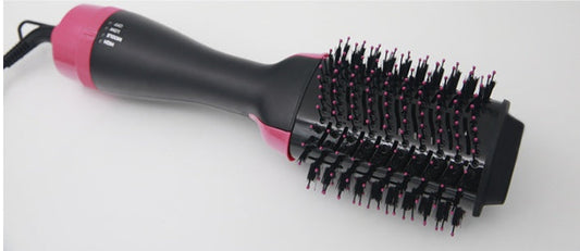 JMT-065610 Three-in-One Hot Air Comb for Easy Hair Drying, Curling, and Straightening in Pink, 1000W with 360-Degree Rotating Power Cord