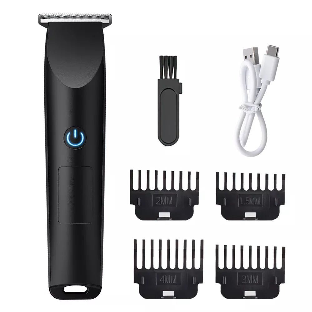 JMT-065866 Rechargeable Men's Electric Beard Trimmer with R-shaped Blade for Safe Shaving