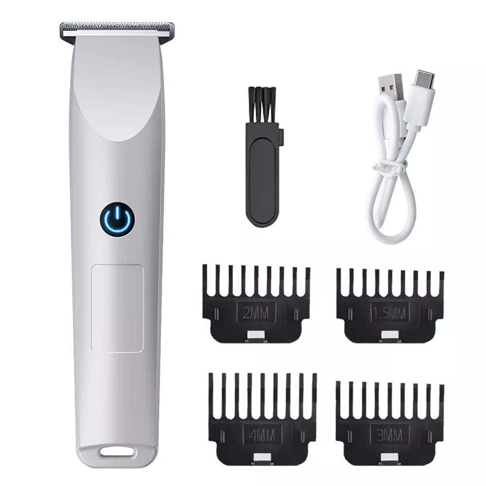 JMT-065866 Rechargeable Men's Electric Beard Trimmer with R-shaped Blade for Safe Shaving