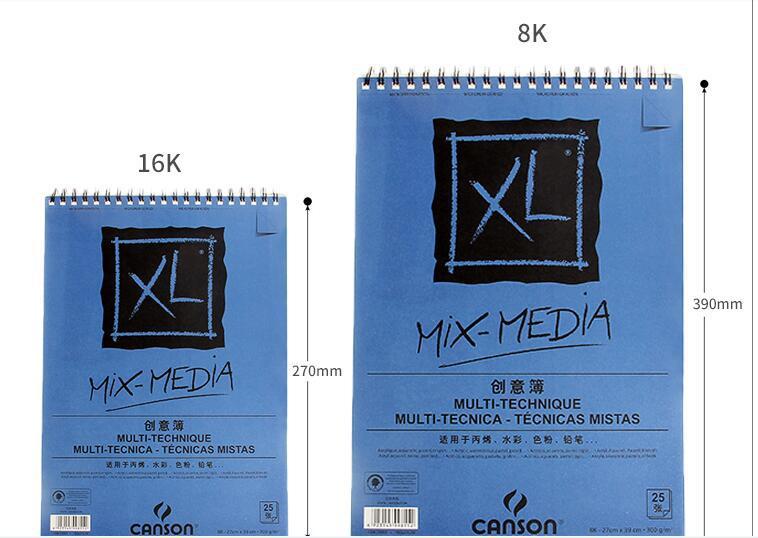 JMT-065930 Acrylic Water Soluble Color Pencil Sketchbook – Spiral Bound, 25 Sheets, Perfect for Drawing and Painting