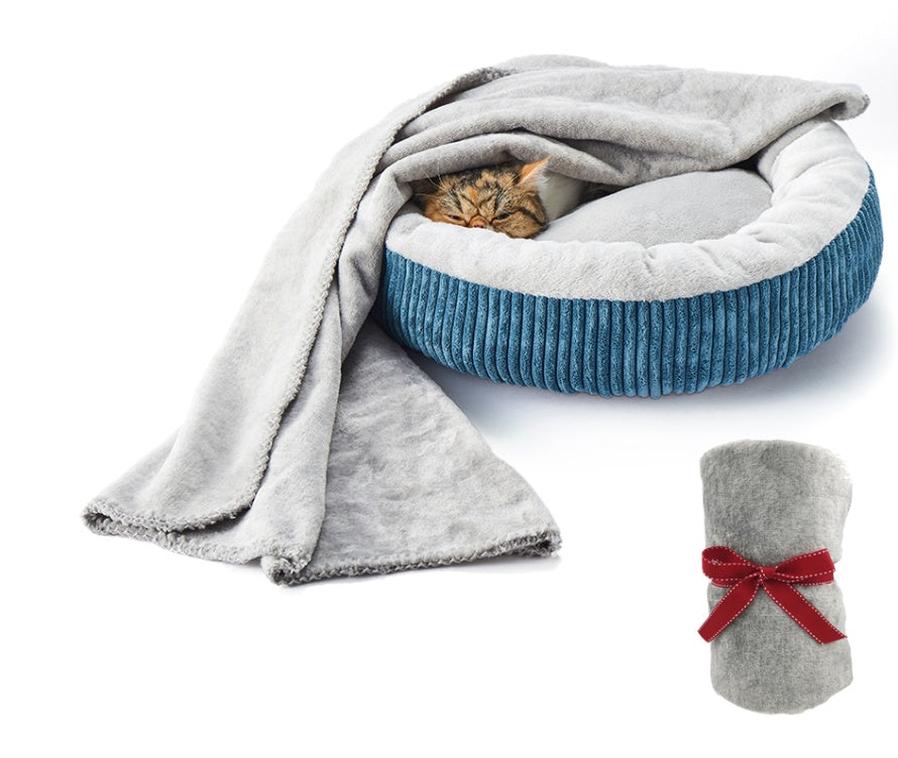 JMT-065930 Ultra-Soft Grey Polyester Dog Blanket for Deep Sleeping - 70 CM x 100 CM