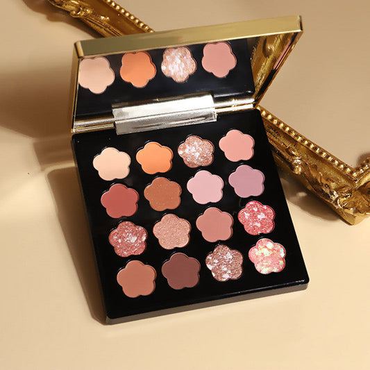 JMT-066058 16-Color Eyeshadow Palette with Matte, Shimmer, and Glitter Finishes