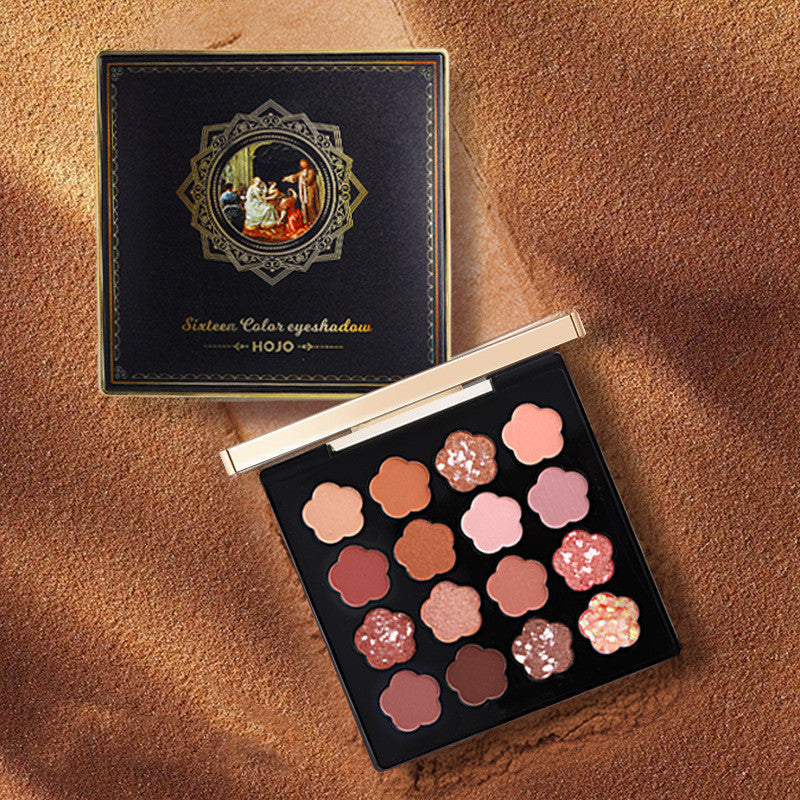 JMT-066058 16-Color Eyeshadow Palette with Matte, Shimmer, and Glitter Finishes