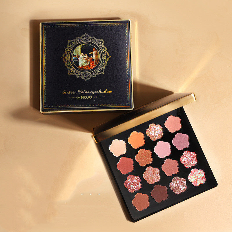 JMT-066058 16-Color Eyeshadow Palette with Matte, Shimmer, and Glitter Finishes