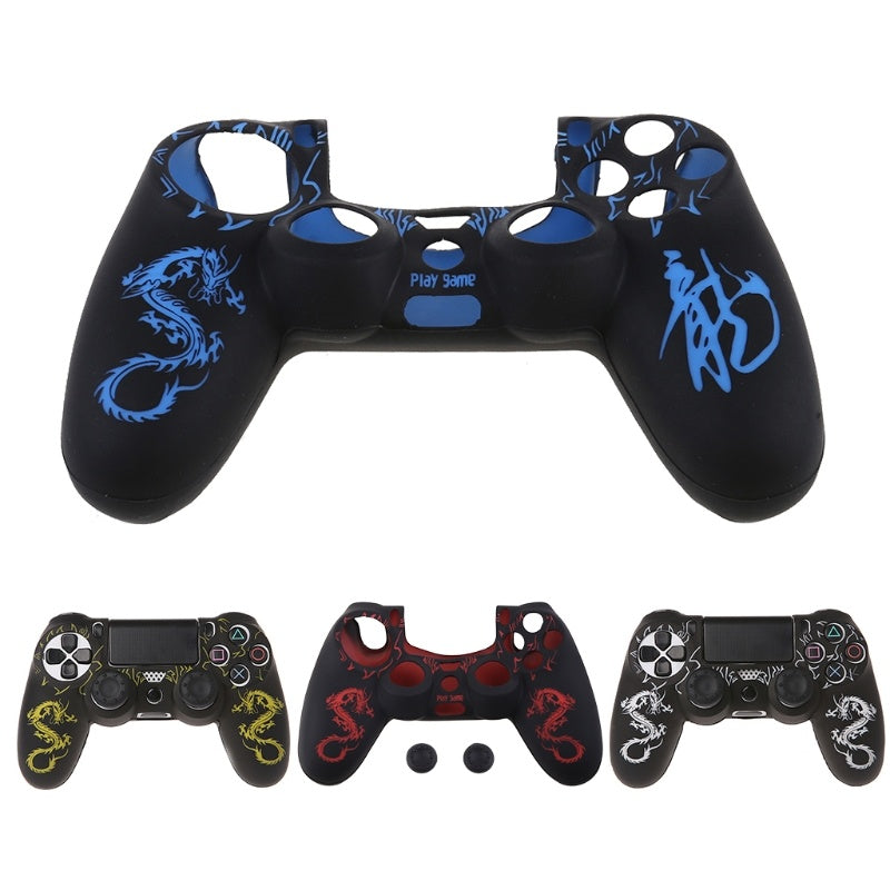 JMT-066250 PS4 Controller Silicone Rubber Sleeve with Dragon Pattern - Protective Case in Multiple Colors