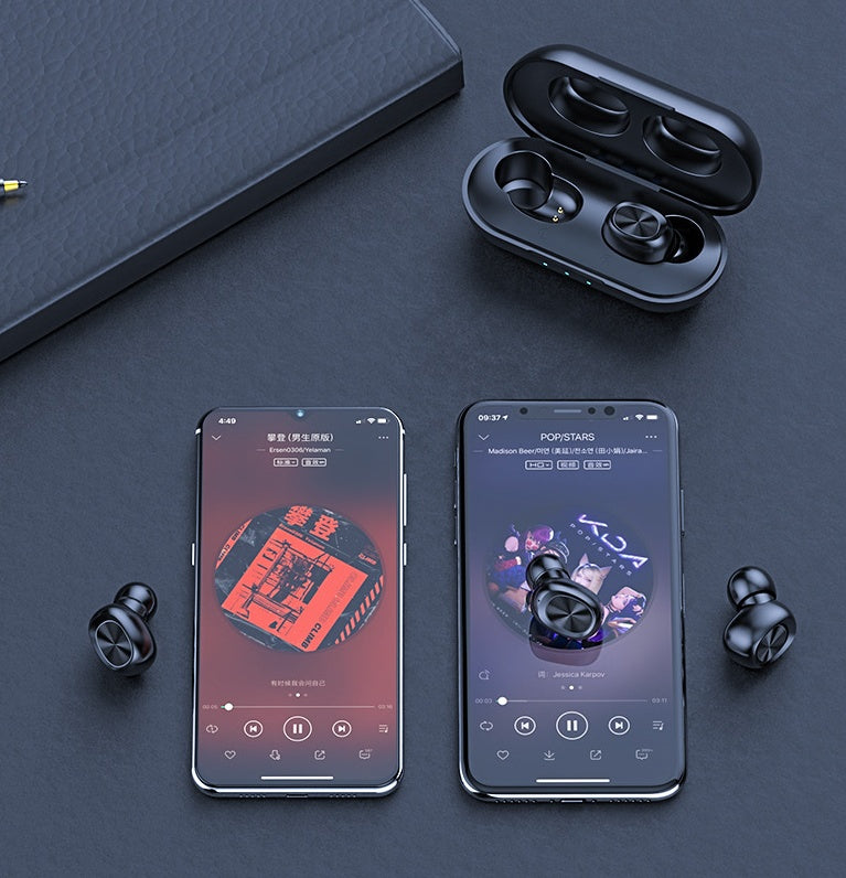 JMT-066762 Wireless Bluetooth 5.0 In-Ear Headset with Charging Case, 4 Hours Playtime, IPX5 Waterproof