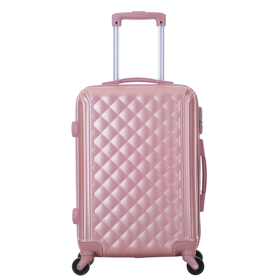 JMT-066826 Shiny ABS + PC Zipper Pulls Luggage Set for Women - Travel Suitcase Collection